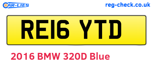 RE16YTD are the vehicle registration plates.