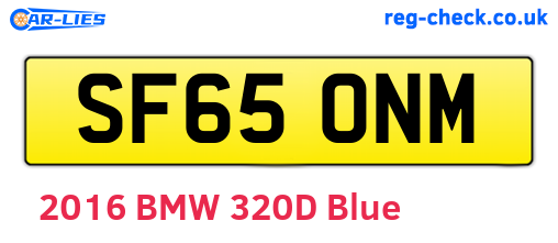 SF65ONM are the vehicle registration plates.
