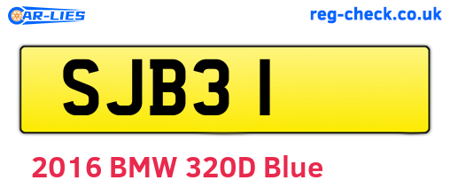 SJB31 are the vehicle registration plates.
