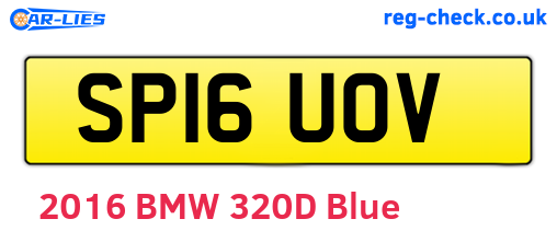 SP16UOV are the vehicle registration plates.