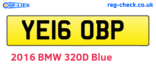 YE16OBP are the vehicle registration plates.