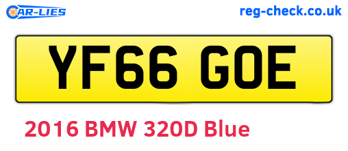 YF66GOE are the vehicle registration plates.