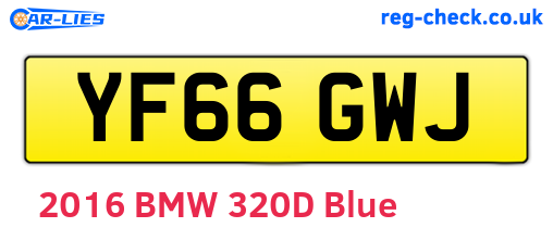 YF66GWJ are the vehicle registration plates.