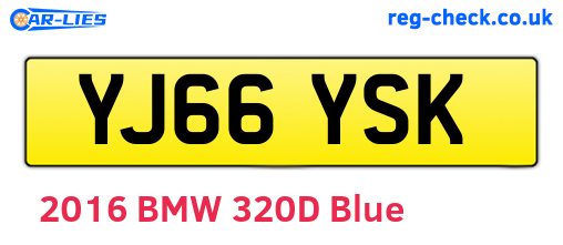 YJ66YSK are the vehicle registration plates.