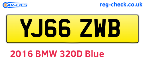 YJ66ZWB are the vehicle registration plates.