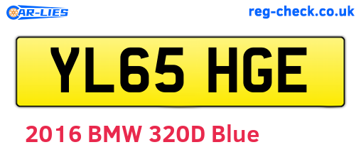 YL65HGE are the vehicle registration plates.