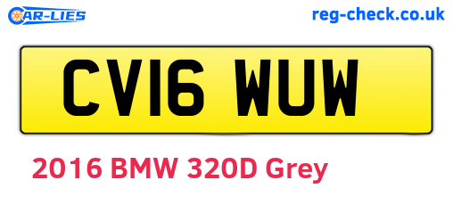 CV16WUW are the vehicle registration plates.