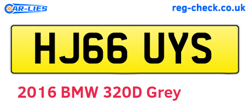 HJ66UYS are the vehicle registration plates.