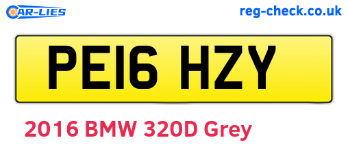 PE16HZY are the vehicle registration plates.