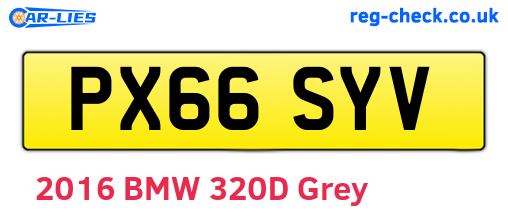 PX66SYV are the vehicle registration plates.