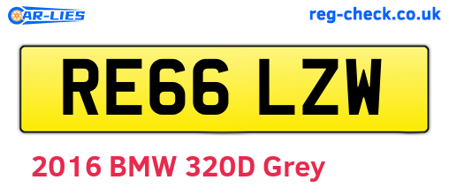 RE66LZW are the vehicle registration plates.
