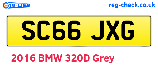 SC66JXG are the vehicle registration plates.