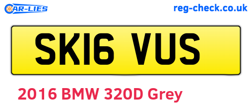 SK16VUS are the vehicle registration plates.