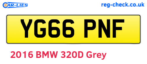 YG66PNF are the vehicle registration plates.
