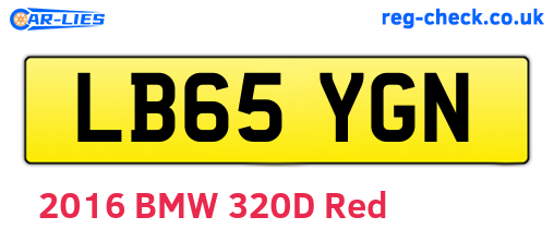 LB65YGN are the vehicle registration plates.