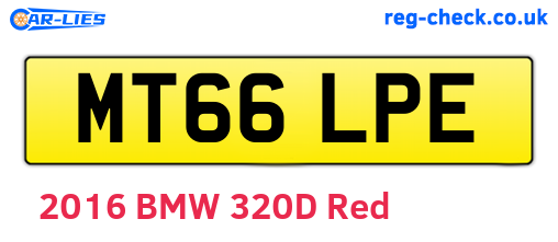 MT66LPE are the vehicle registration plates.