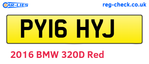PY16HYJ are the vehicle registration plates.