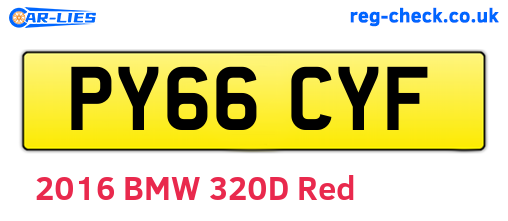 PY66CYF are the vehicle registration plates.