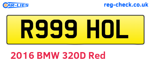 R999HOL are the vehicle registration plates.