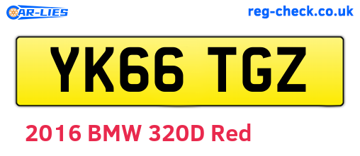 YK66TGZ are the vehicle registration plates.