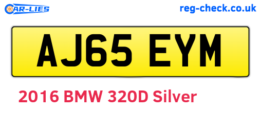 AJ65EYM are the vehicle registration plates.