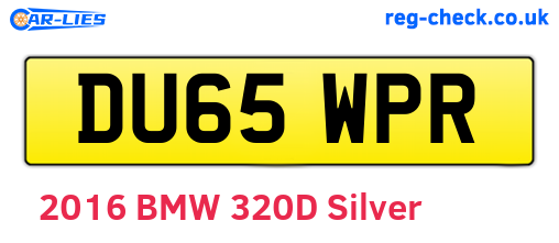 DU65WPR are the vehicle registration plates.