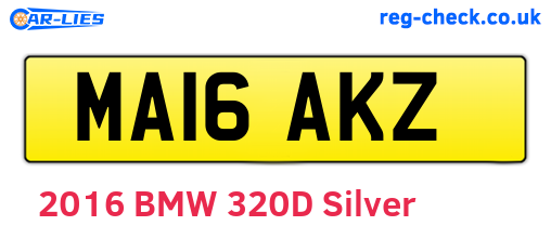 MA16AKZ are the vehicle registration plates.