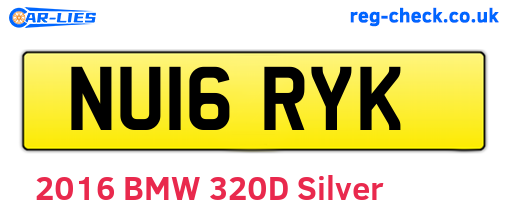 NU16RYK are the vehicle registration plates.