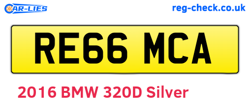 RE66MCA are the vehicle registration plates.