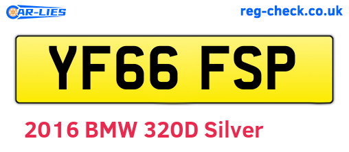 YF66FSP are the vehicle registration plates.