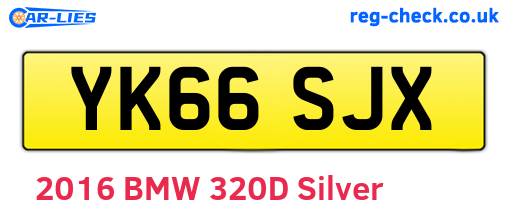 YK66SJX are the vehicle registration plates.