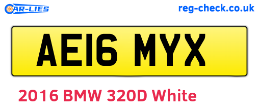 AE16MYX are the vehicle registration plates.