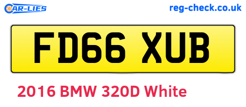 FD66XUB are the vehicle registration plates.