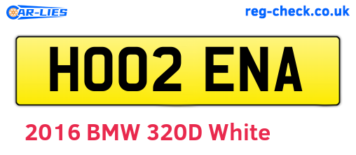 HO02ENA are the vehicle registration plates.
