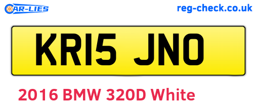 KR15JNO are the vehicle registration plates.