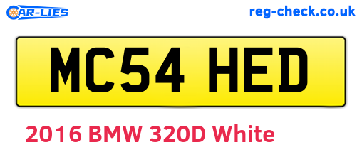 MC54HED are the vehicle registration plates.