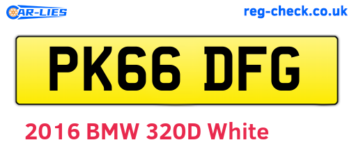 PK66DFG are the vehicle registration plates.