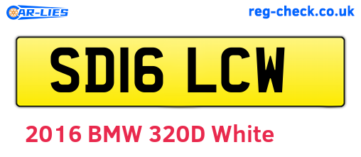 SD16LCW are the vehicle registration plates.