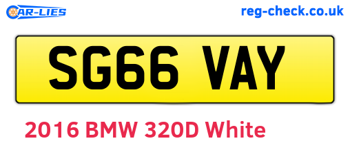 SG66VAY are the vehicle registration plates.