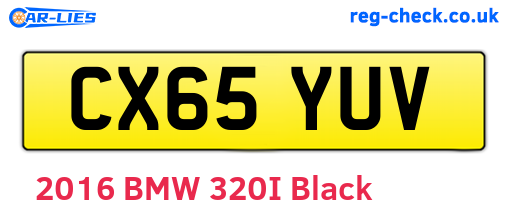 CX65YUV are the vehicle registration plates.