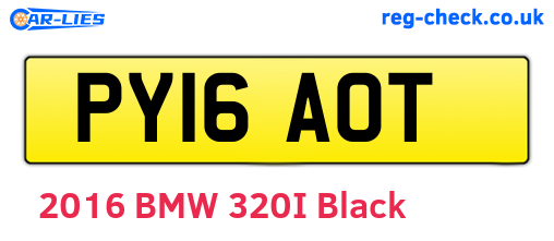 PY16AOT are the vehicle registration plates.