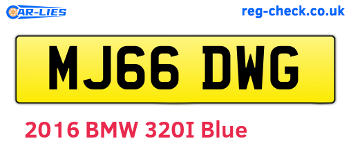 MJ66DWG are the vehicle registration plates.