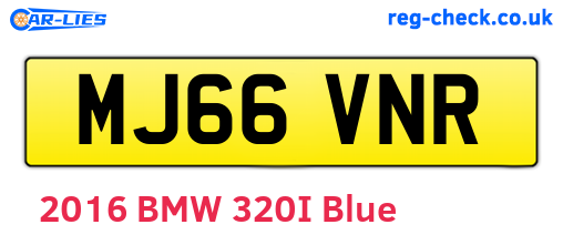 MJ66VNR are the vehicle registration plates.