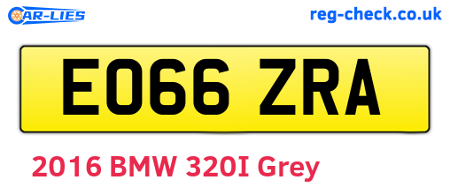 EO66ZRA are the vehicle registration plates.