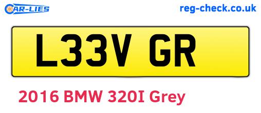 L33VGR are the vehicle registration plates.
