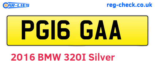 PG16GAA are the vehicle registration plates.
