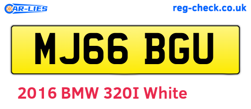 MJ66BGU are the vehicle registration plates.