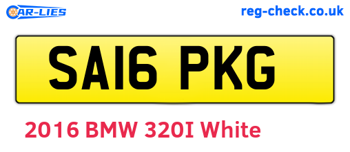 SA16PKG are the vehicle registration plates.