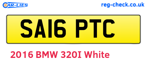 SA16PTC are the vehicle registration plates.