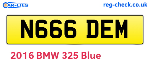 N666DEM are the vehicle registration plates.